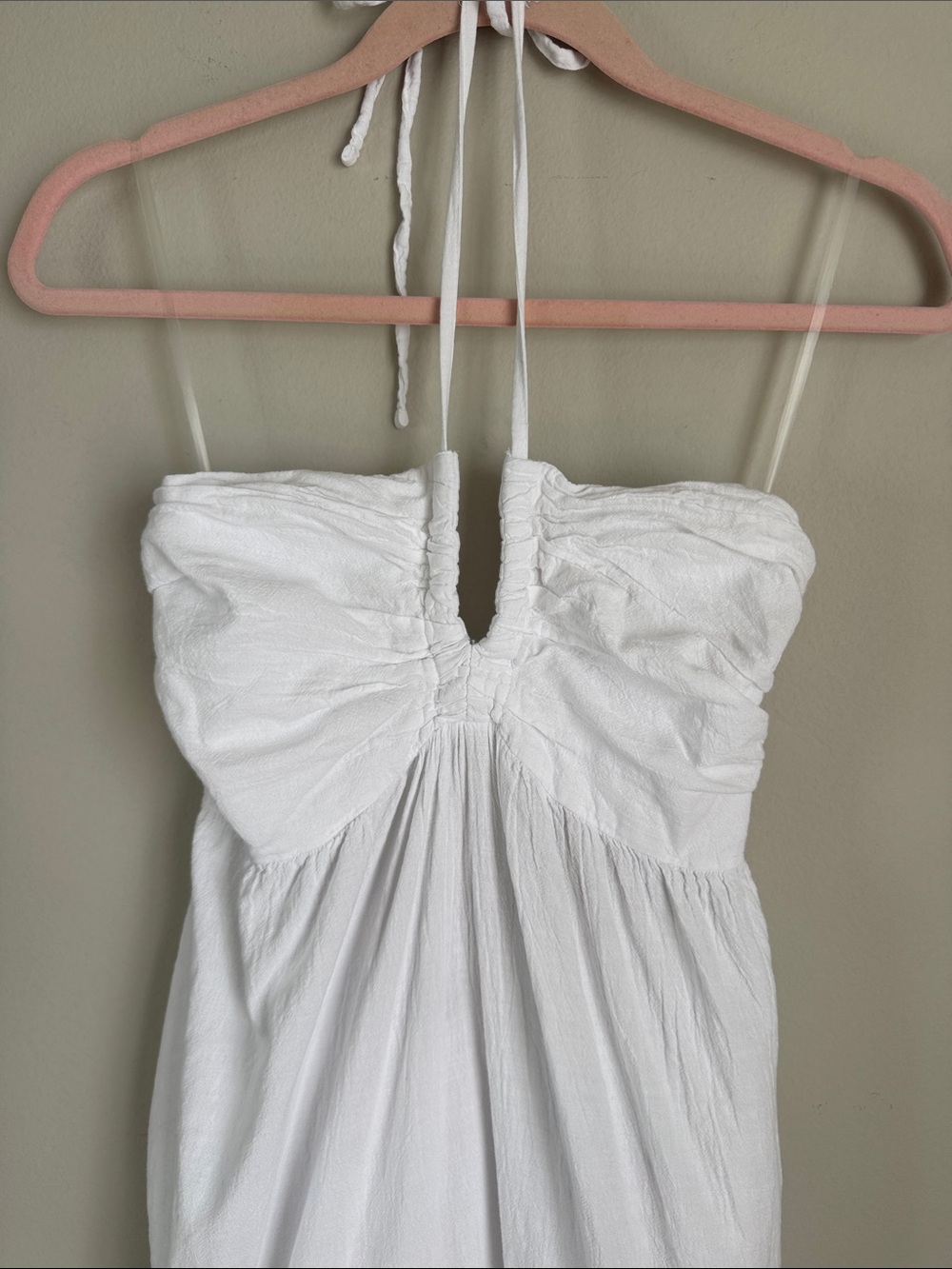 Blanco by Nature White Halter Maxi Dress Size L Back Boho Resort Beach - Picture 3 of 9